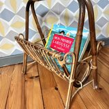 Vintage magazine holders light rattan