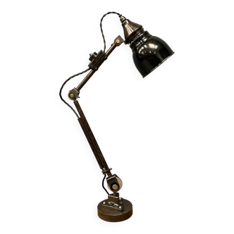 Early model Rademacher table lamp with black enamel shade