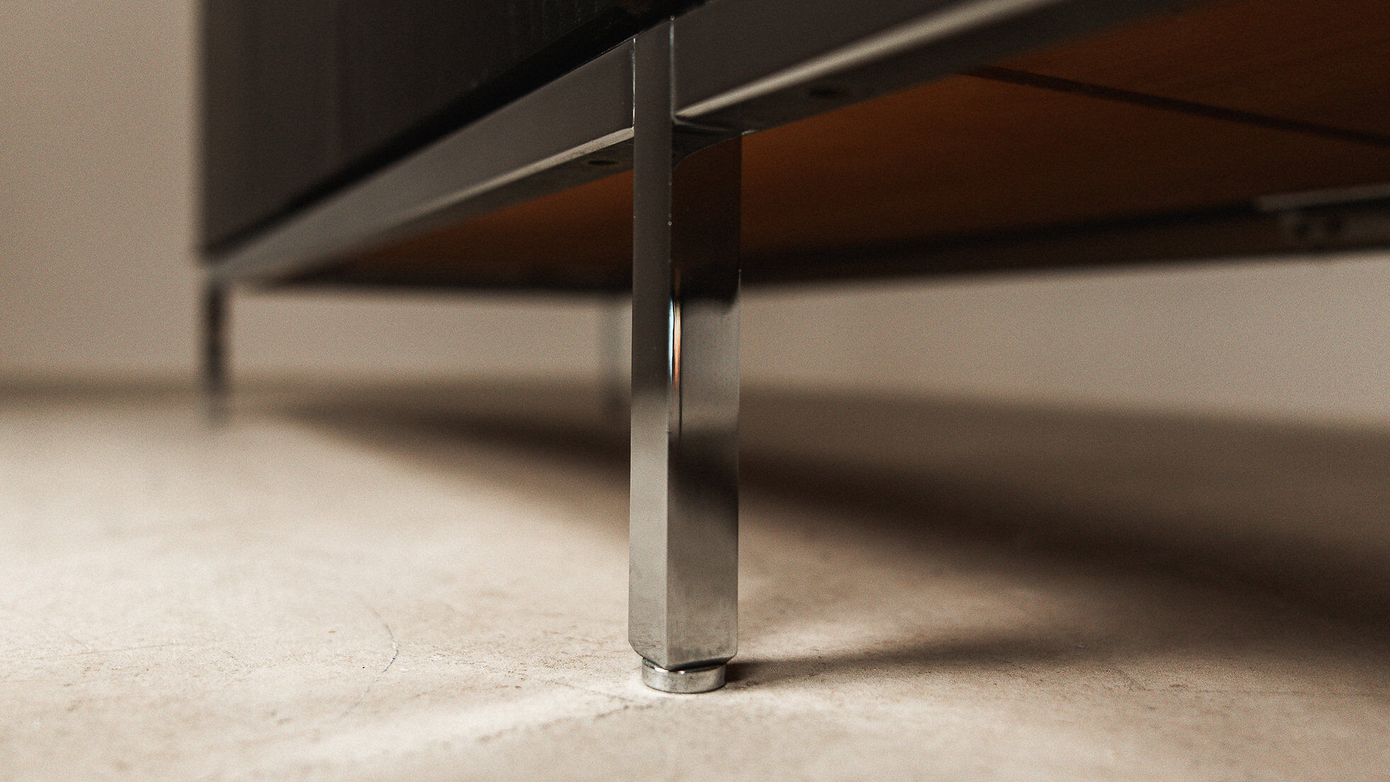 Florence Knoll sideboard in black oak and chrome for Knoll International, 1960s