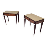 Pair of Beech and Ebonized Walnut Nightstands Attr. to Paolo Buffa, Italy