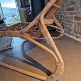 Fauteuil rotin allongé