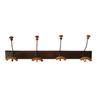 School wall coat rack, Bistro, vintage walnut