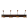 Vintage walnut wall-mounted coat rack for school, bistro.