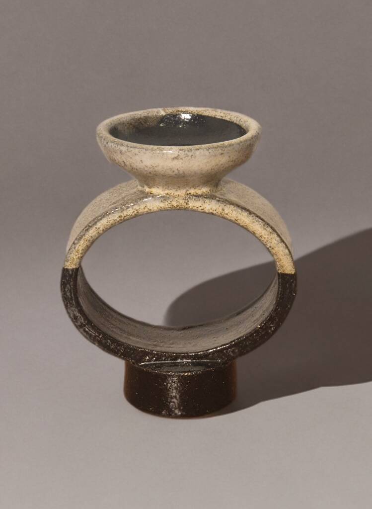 Vintage Czech Ceramic Candle Holder 1960s