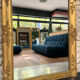 Miroir de cheminée époque Empire 128/102,5cm, trumeau, glace mercure