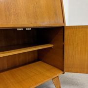 Secretary wooden and rattan office of the 50s/60s