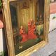 Signed Antique French Oil Painting – Cardinals in Luxurious Setting, 19th C