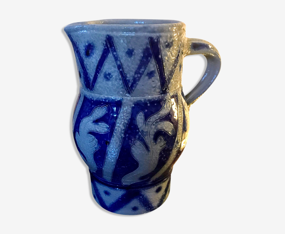 Pichet bleu en grès