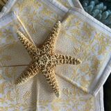 Set of 6 monogrammed damask tea towels