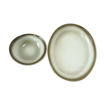 Lot plat et coupelle Salins France vintage 60/70