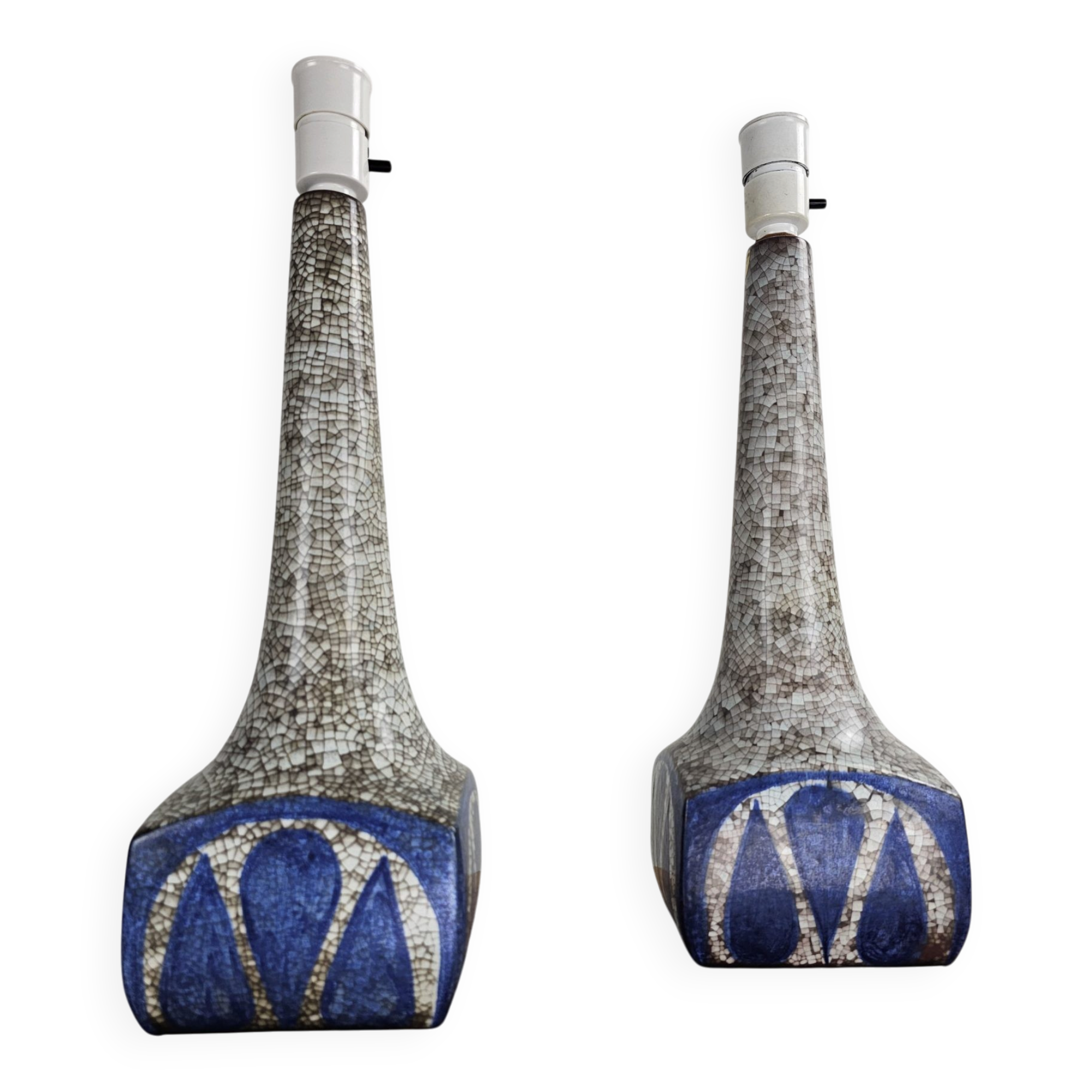 Set of 2 tall Persia glaze table lamps by Marianne Starck for Andersen, 1960s