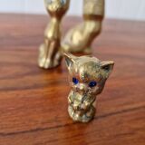Set of 3 brass cats