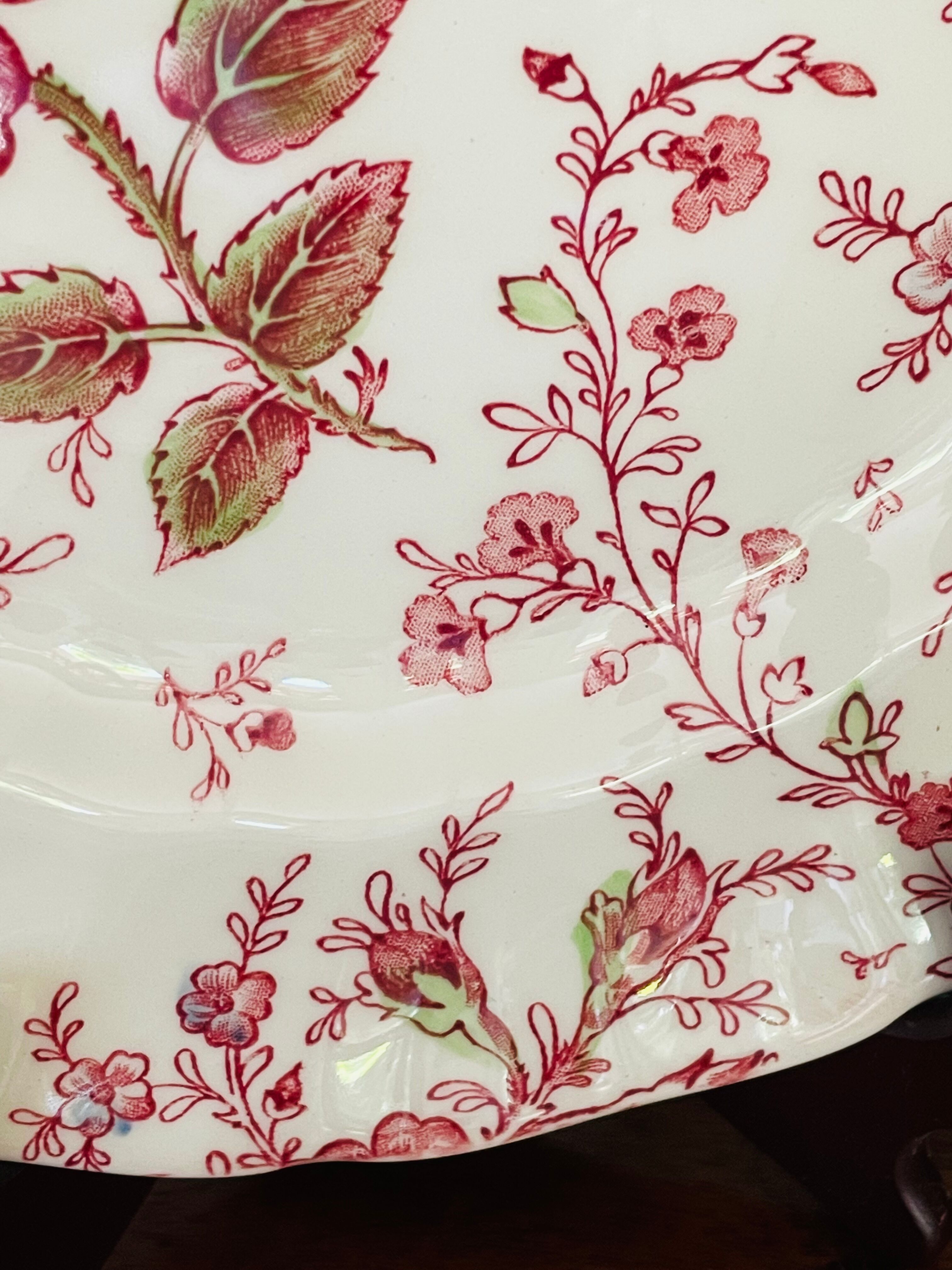 Set of 5 flat plates johnson brother pink chintz