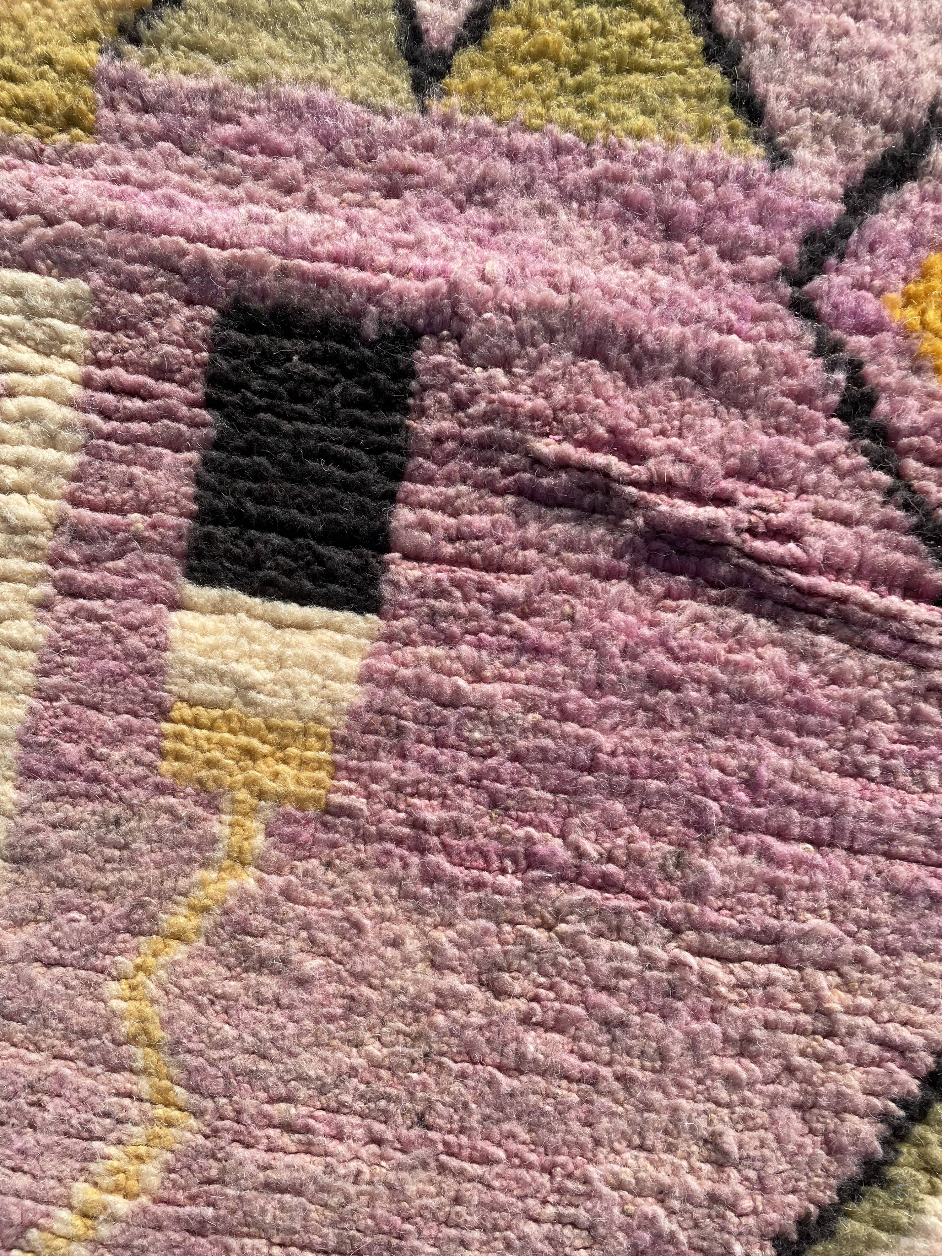 Berbere boujad pink carpet in wool