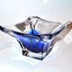 Vintage ashtray cut in Blue Murano crystal - Modernist pocket empty 1970-80