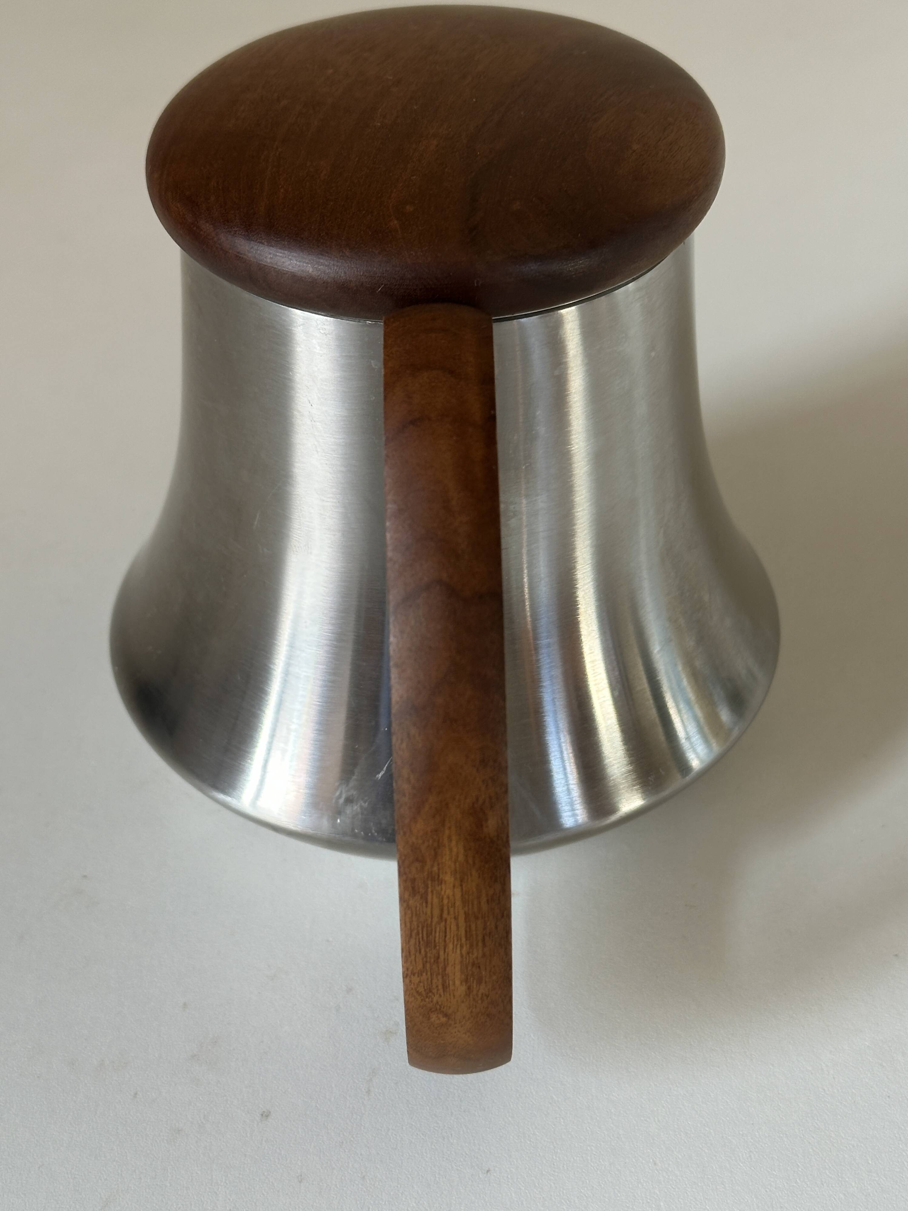 Rémy Letang stainless steel teapot, vintage design, 60s and 70s