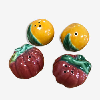 Ceramic salt and pepper shakers from Portugal fruit model