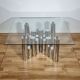 "Cylinders" coffee table in chromed metal, Italy, circa 1970