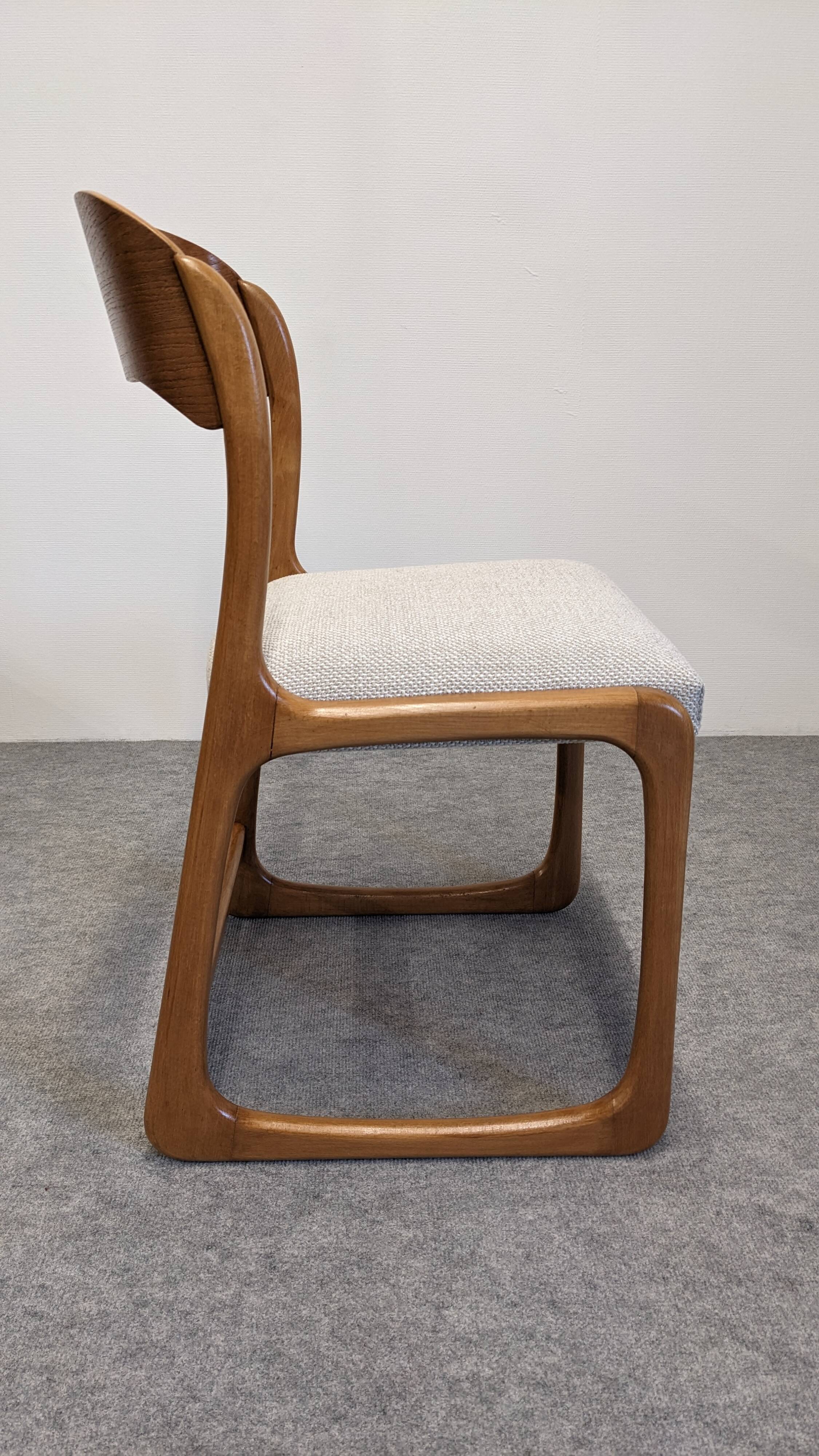 Set of 4 Baumann sled chairs, France circa 1970.