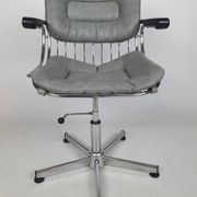 Vintage chrome swivel armchair