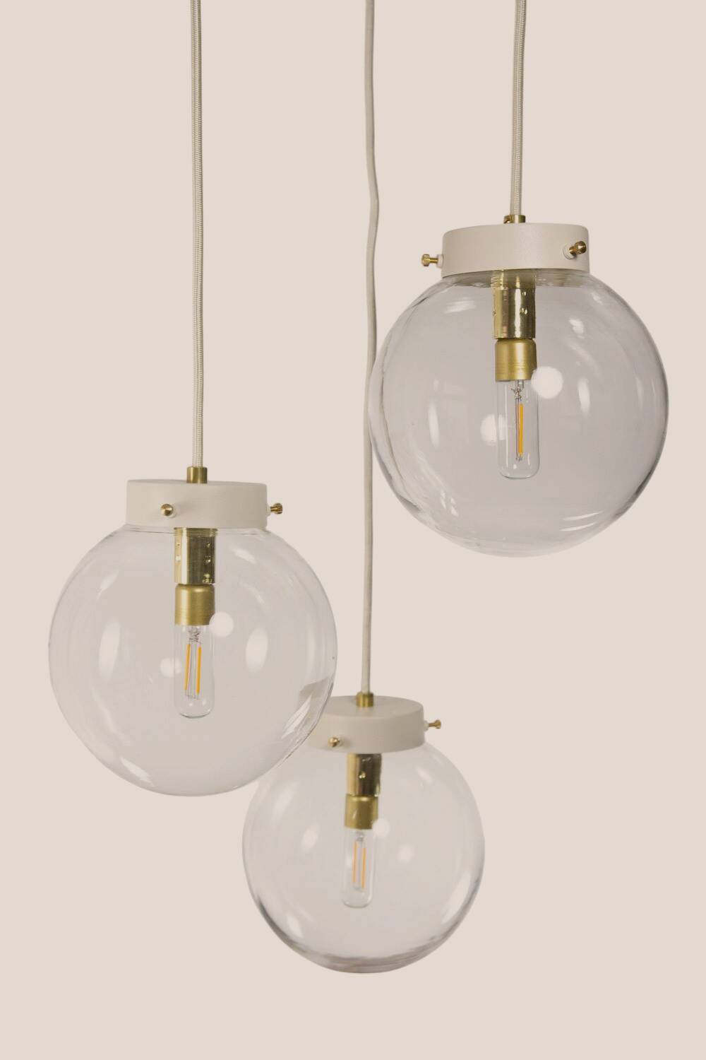 Lidija * yugochic pendant chandelier * mcm hanging light * mini vintage cascade * retro glass * gold