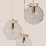 Lidija * lustre suspendu yugochic * lampe suspendue mcm * mini cascade vintage * verre rétro * or