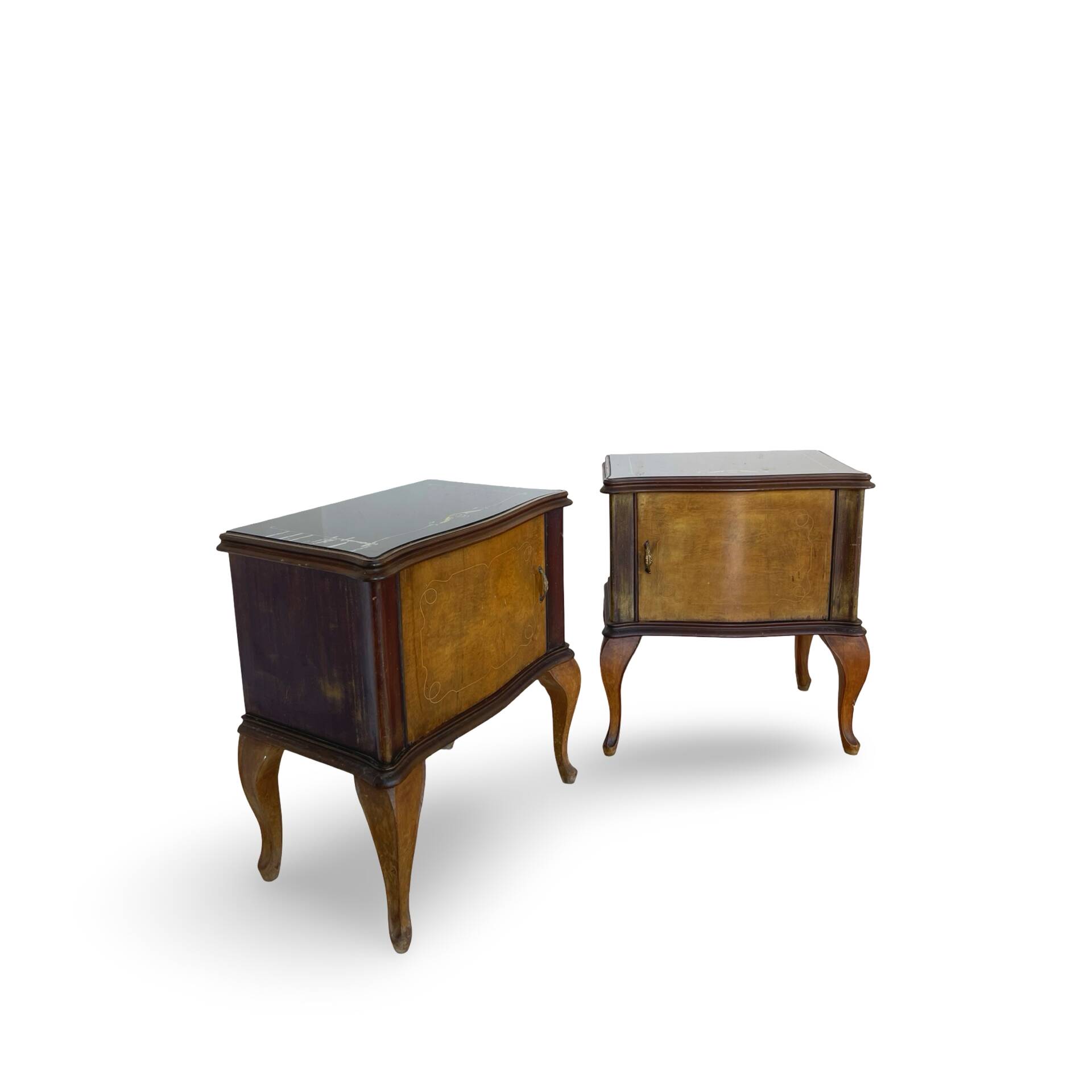 Tables de chevet/commodes Chippendale italiennes, années 1940/1950.