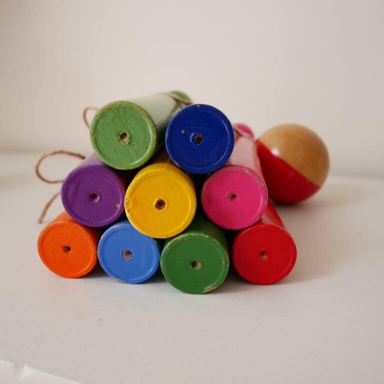 Wooden keels, rainbow color