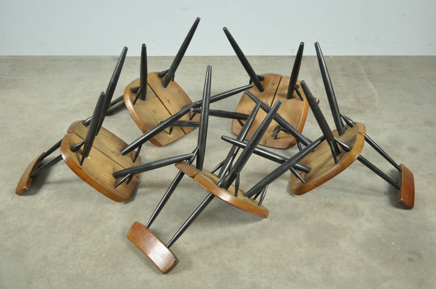 5 chaises PIrkka par Ilmari Tapiovaara pour Laukaan Puu, Finlande 1950