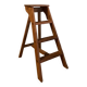 Solid wood stepladder with 4 levels, 20th century, mortise-tenon mountings