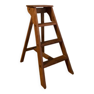 Solid wood stepladder with 4 levels, 20th century, mortise-tenon mountings