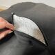 Blue Sède patchwork leather pouf