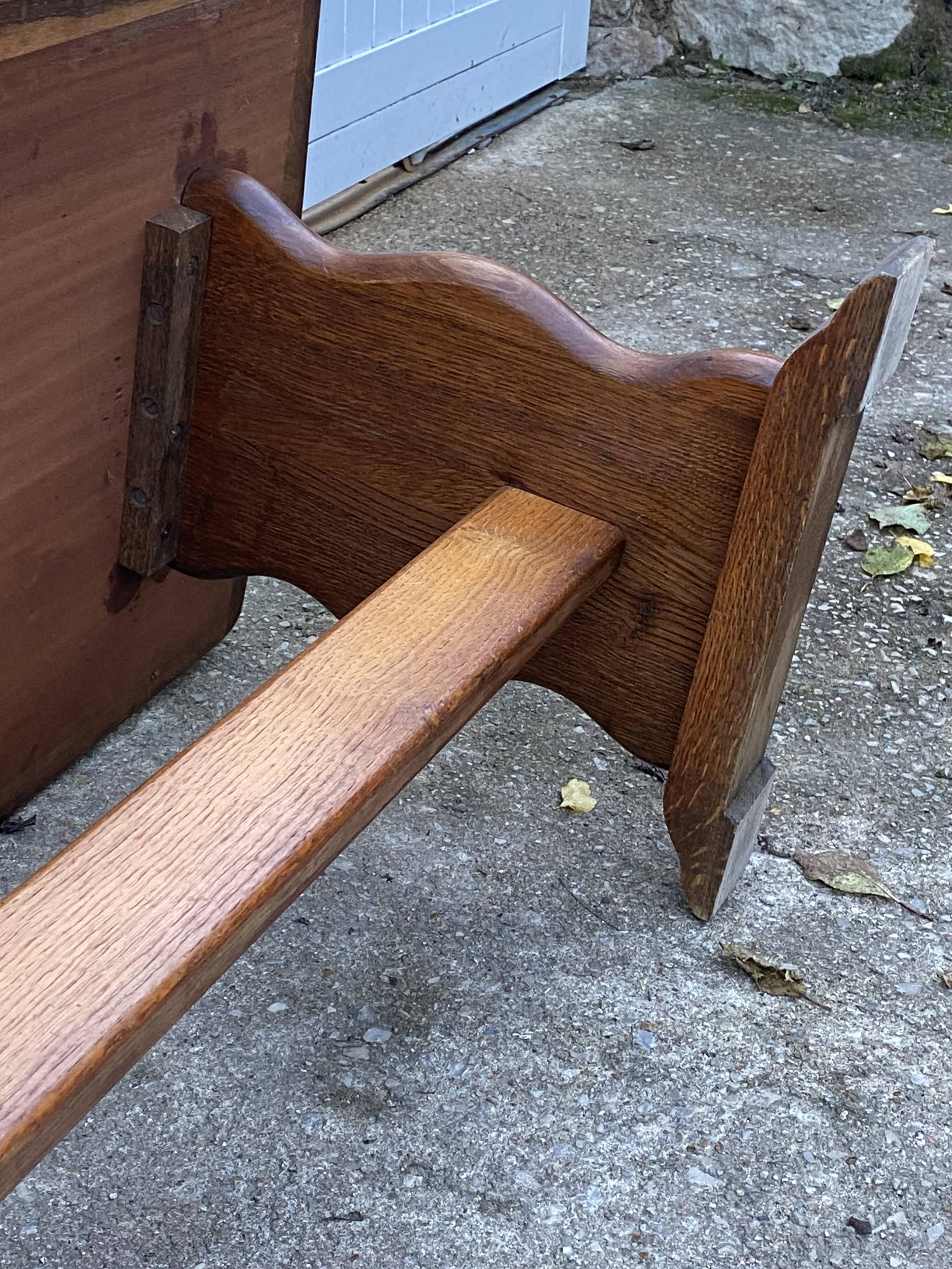Rustic oak farmhouse coffee table, monastery style, 1950s