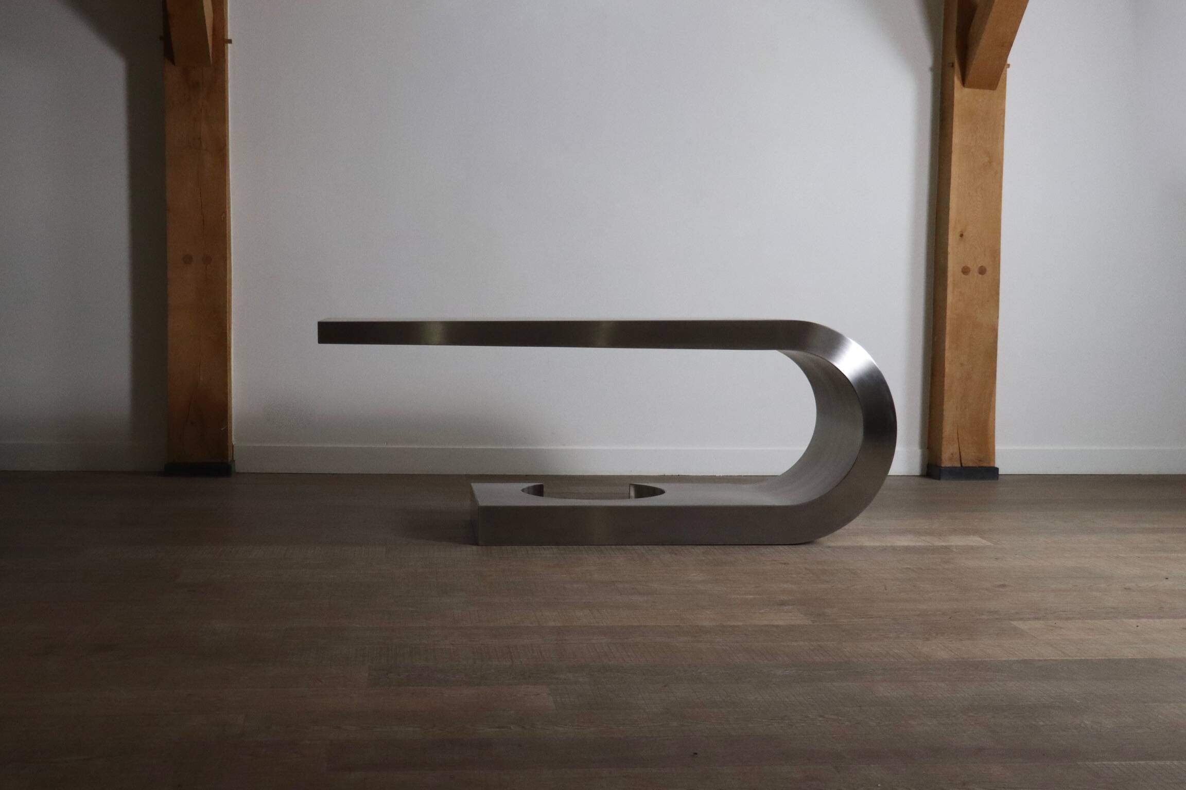 Rare Marzio Cecchi Steel Diapason Desk For Studio Most Firenze, 1970s