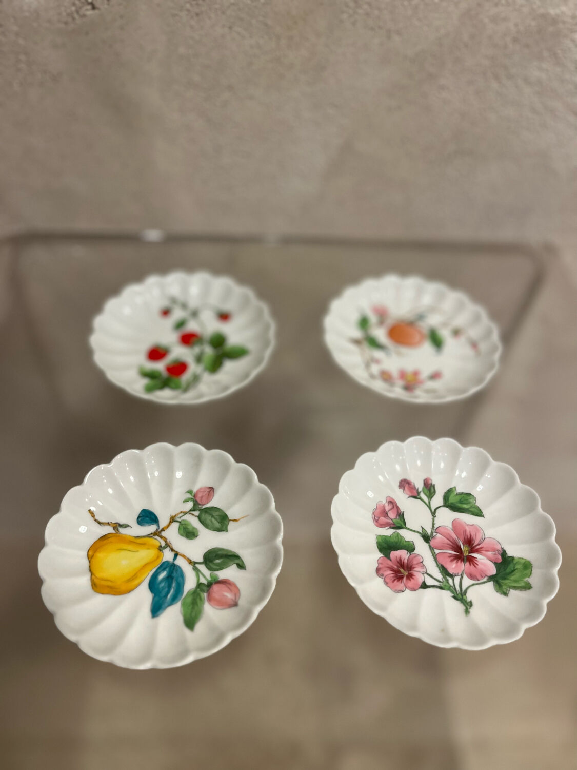 Set of 4 porcelain plates from Limoges 1980