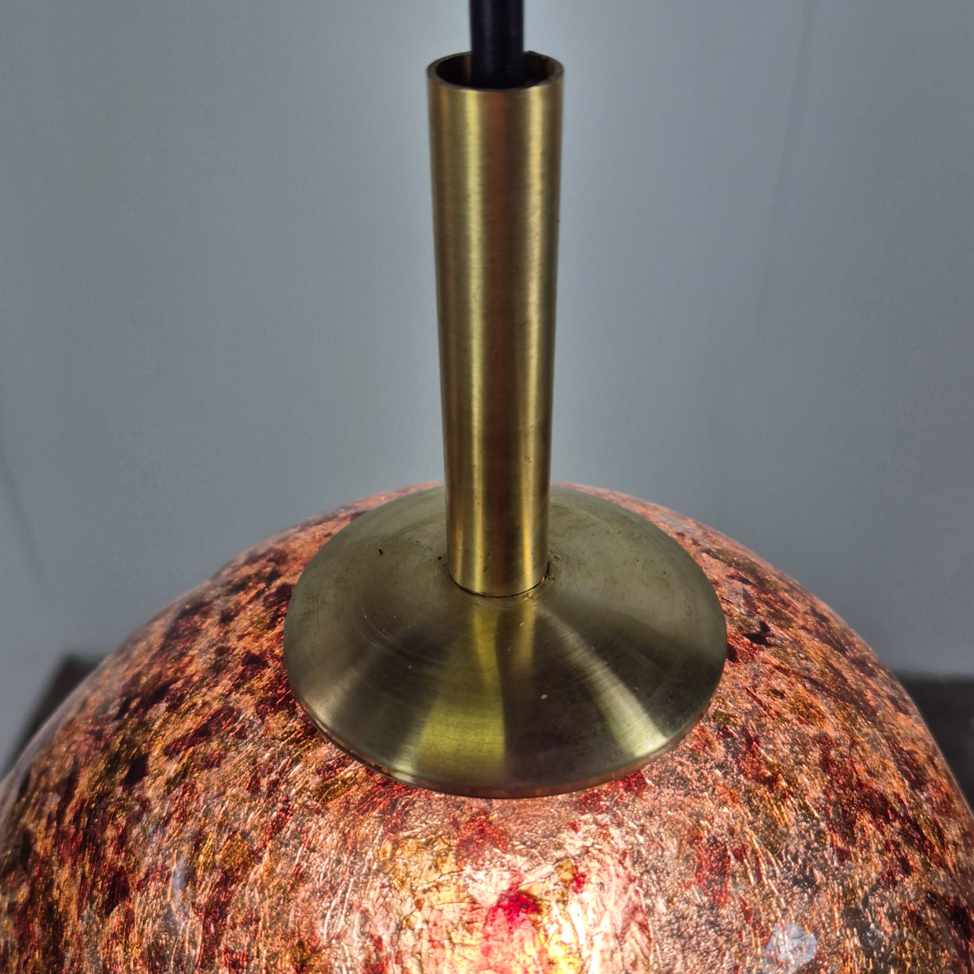 Handcrafted Murano glass pendant lamp, Italy 1960s