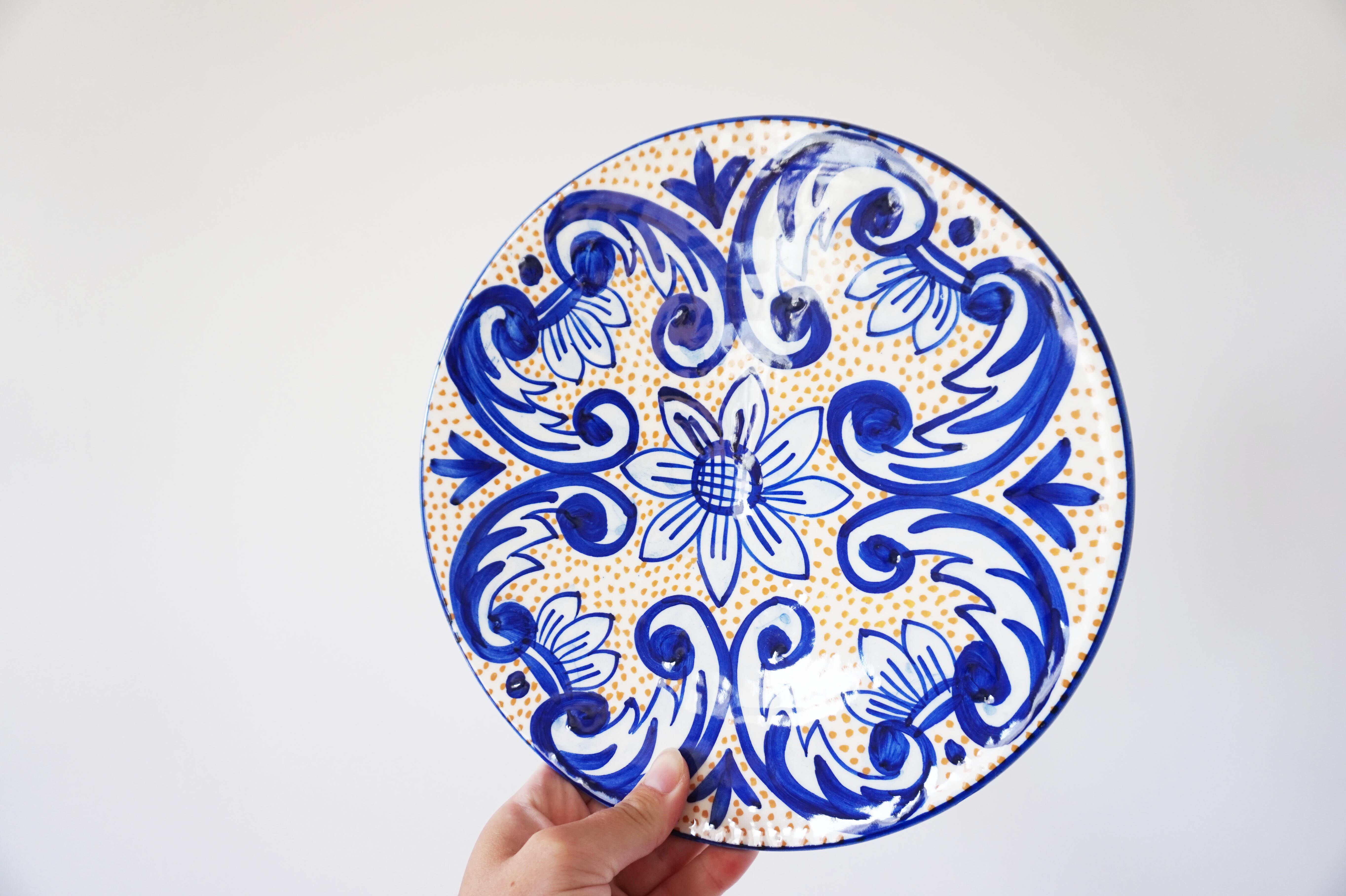 Spanish painted ceramic plate