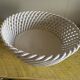 Mid-century woven ceramic basket / empty pocket, diameter 19 cm