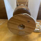 Vintage Scandinavian Turned Wood Lamp + Vintage Fabric Shade