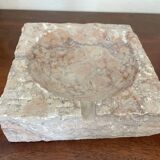 Vintage pinkish beige marble ashtray