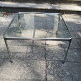 Vintage coffee table chrome and glass