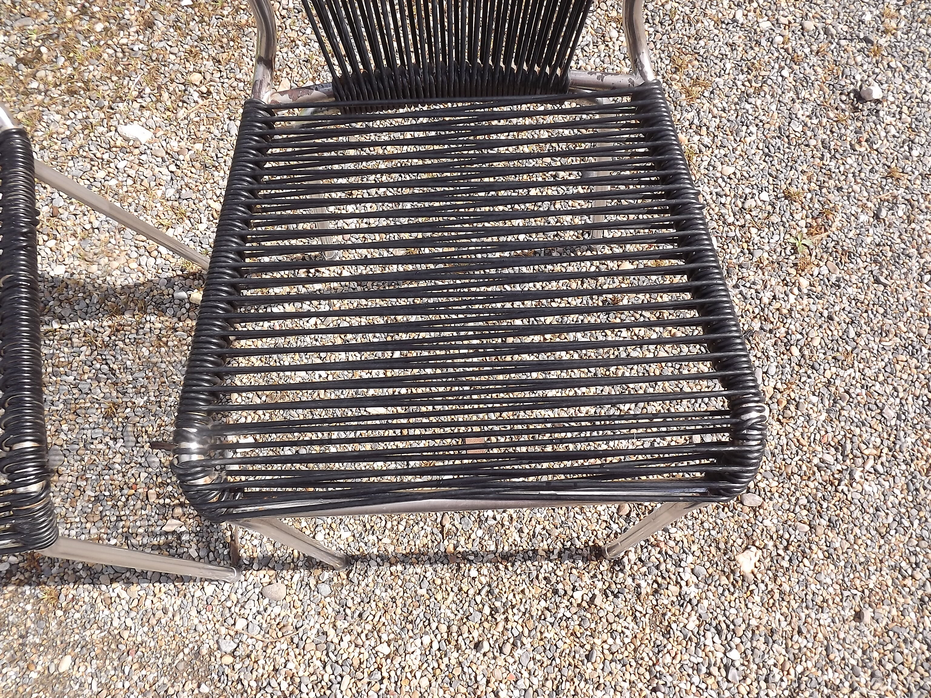 Pair of chairs scoubidou of the years 60