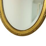 French Oval Facet Cut Mirror with Bow Classic 51cm