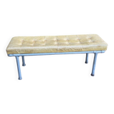 Individual leather and metal design bench