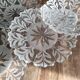 Set of 4 opaque glass bread plates snowflake