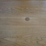 solid oak table with extensions and molded legs