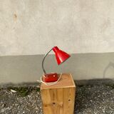 Vintage table lamp Aluminor France red metal desk