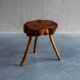 Table d'appoint en bois d'orme français vintage