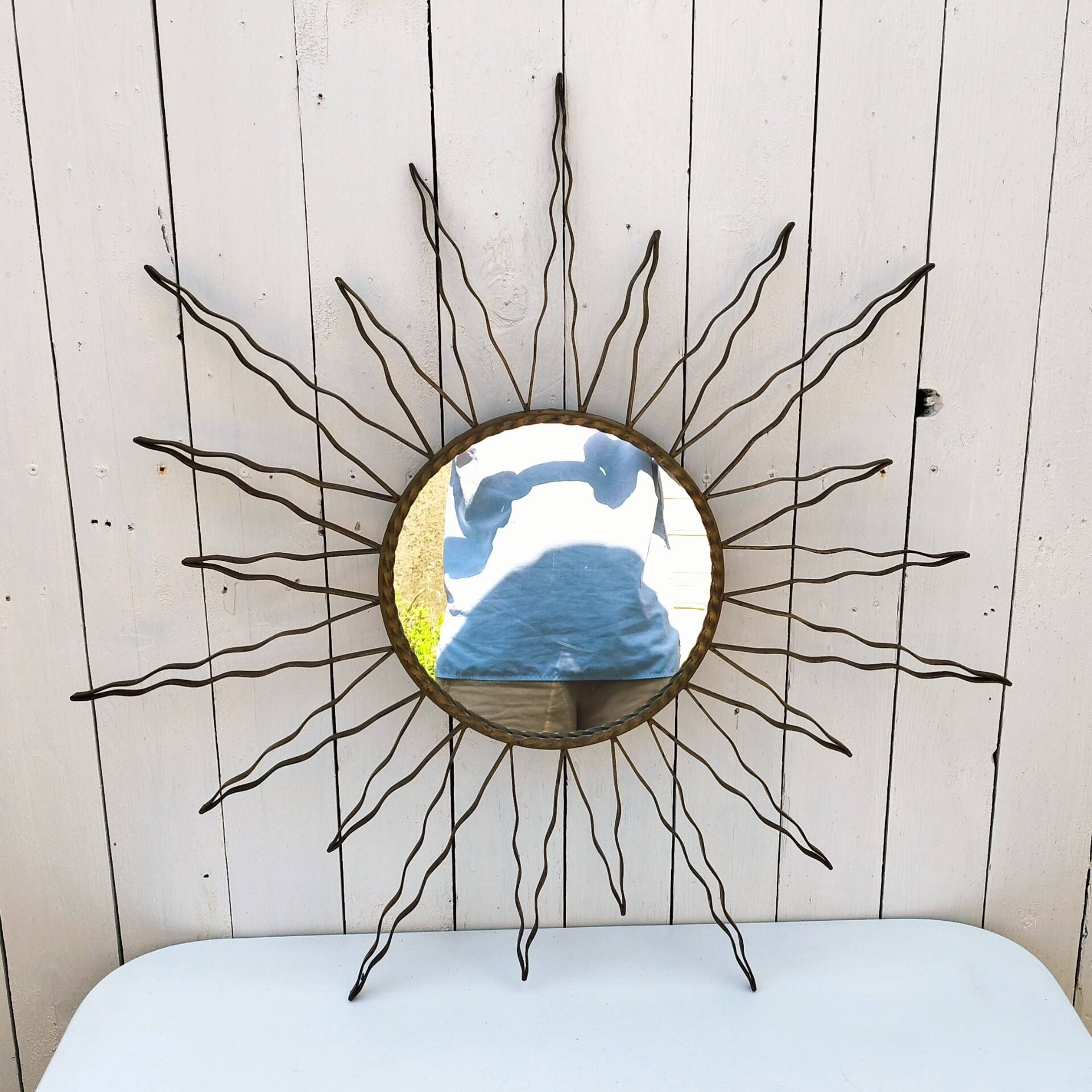 Large vintage 50's designer sun mirror
