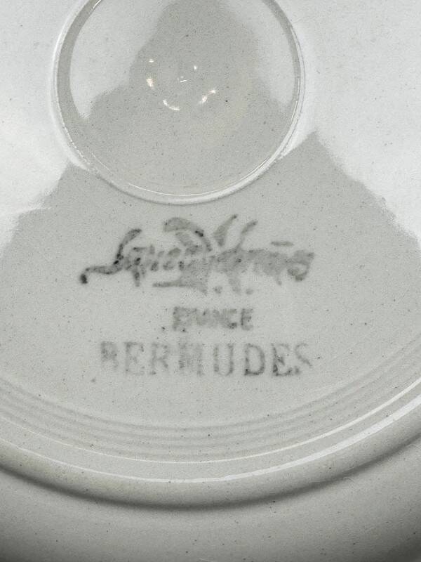 Set of 6 Sarreguemines dinner plates, Bermudes model – circa 1950